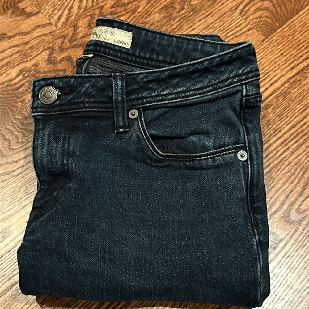 Burberry Brit Skinny Low Rise Jeans in dark blue wash